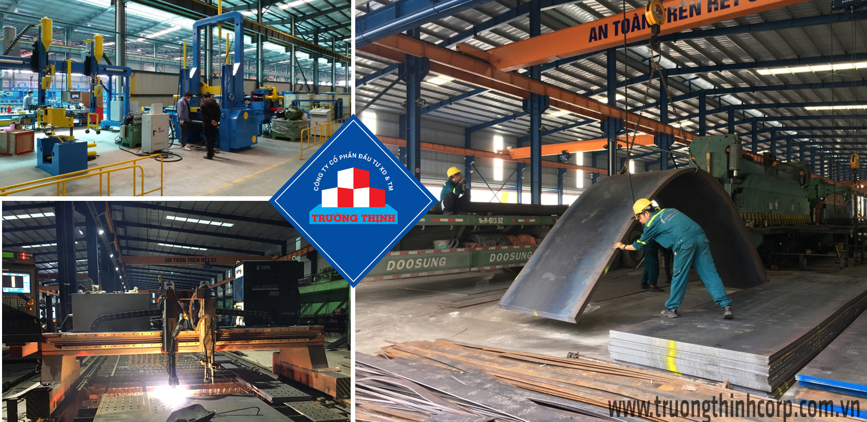 Quy trình sản xuất kết cấu thép tại nhà máy được tự động hóa theo tiêu chuẩn quản lý chất lượng ISO 9001-2015